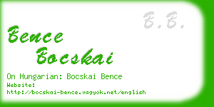 bence bocskai business card